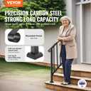 VEVOR Handrails for Outdoor Steps, 2 Step Stair Hand Rail Kit, Transitional Carbon Steel Railings with Installation Kit, Stair Rails for Seniors, Concrete Steps & Porch & Deck, Black Retro Arch