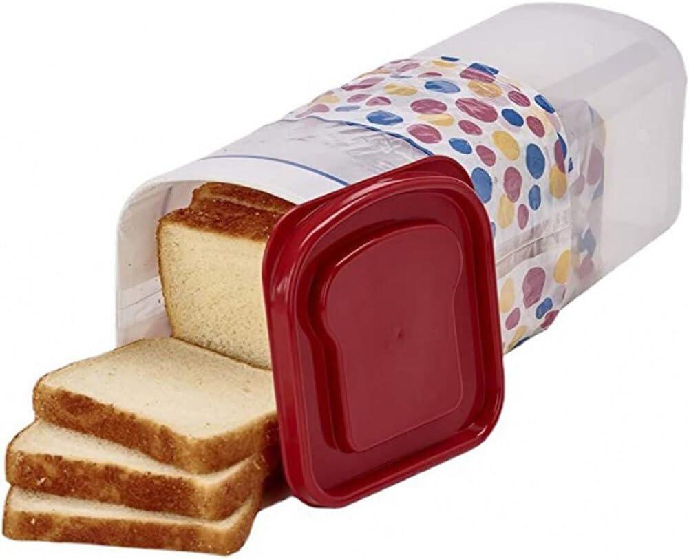 ikasus Bread Box  Large Capacity Fresh Bread Storage Container, Plastic Toast Sandwich Bread Dispenser with Lid Type 2