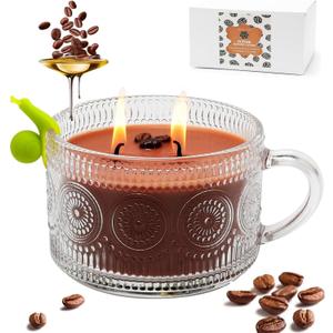 Caramel Coffee Candle for Home Scented, 11.3oz Natural Soy Wax Aromatherapy Candle, Up to 60 Hours Burning, Coffee Lover Gifts for Men Women,2 Wicks