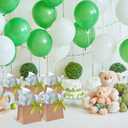 Shinylin 12 Pcs Small Burlap Tote Bag Set with Handles Spring Wedding Favors Reusable Jute Tote Bag Bulk with Eucalyptus Tissue Paper and Green Ribbon Wrapping 8.7x5.5x7inch
