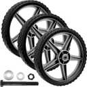 3 Pack 12 x 1.75 Inch Push Mower Wheels, Spoke Plastic Wheel with Diamond Tread, Push Mower Replacement Wheels for Lawn Mower, Hand Trucks, Garden Carts