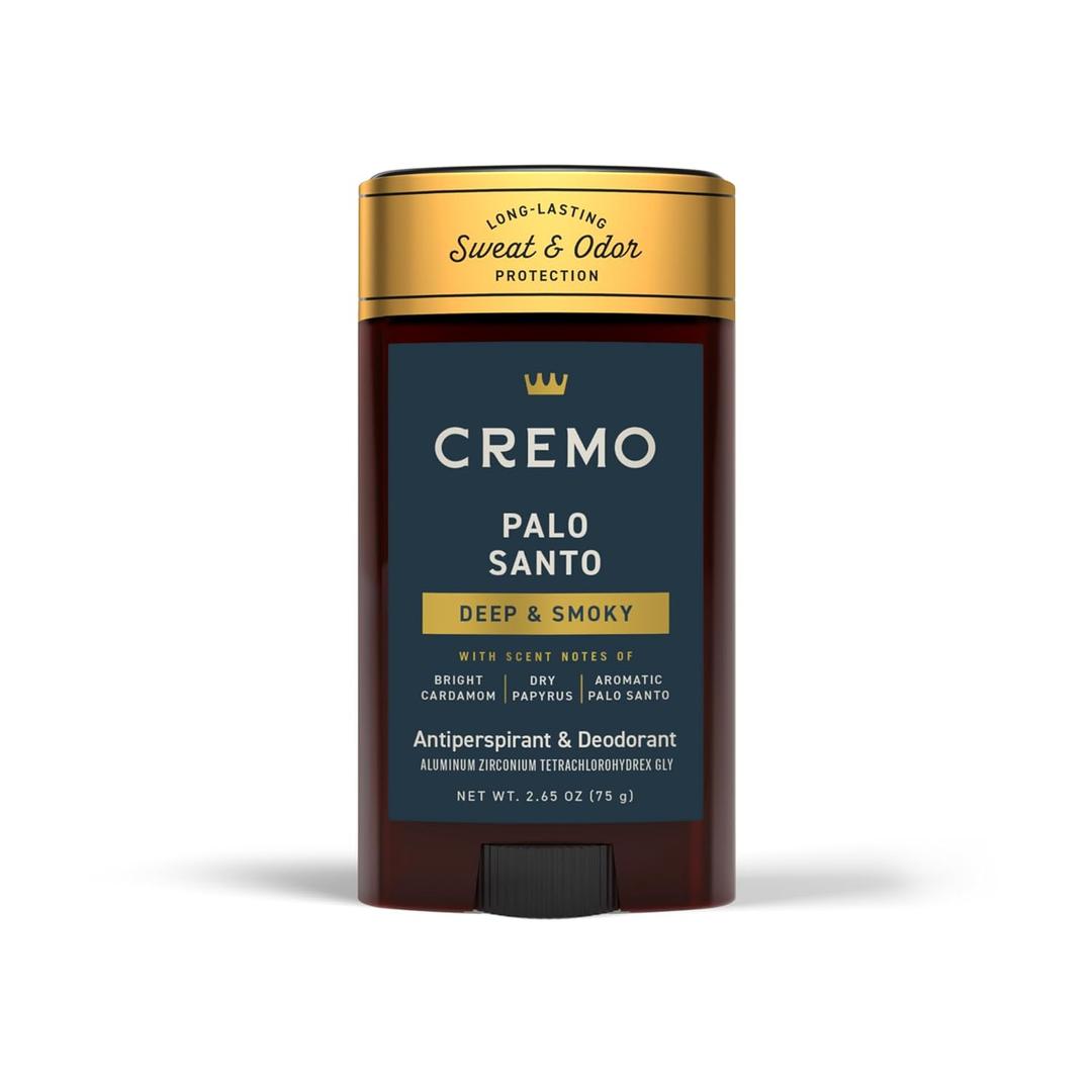 Cremo Deodorant for Men, 48-hour Sweat and Odor Protection, Palo Santo (2.65 Ounce (Pack of 1))