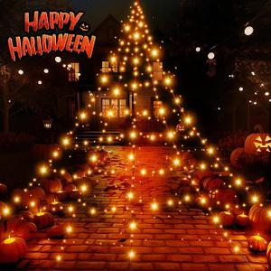 YIOJOYD Christmas Decorations Outdoor Giant Spider Web Lights,23ft x 18ft Black Spider Web with 500 LEDs Purple,Waterproof for Christmas Yard Decorations and 8 Modes.