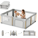 Foldable Baby Playpen with Mat, 71x59 Foldable Play Pen for Babies and Toddlers, Baby Playpen with Portable Design, Collapsible Play Yard for Fence Indoor and Outdoor