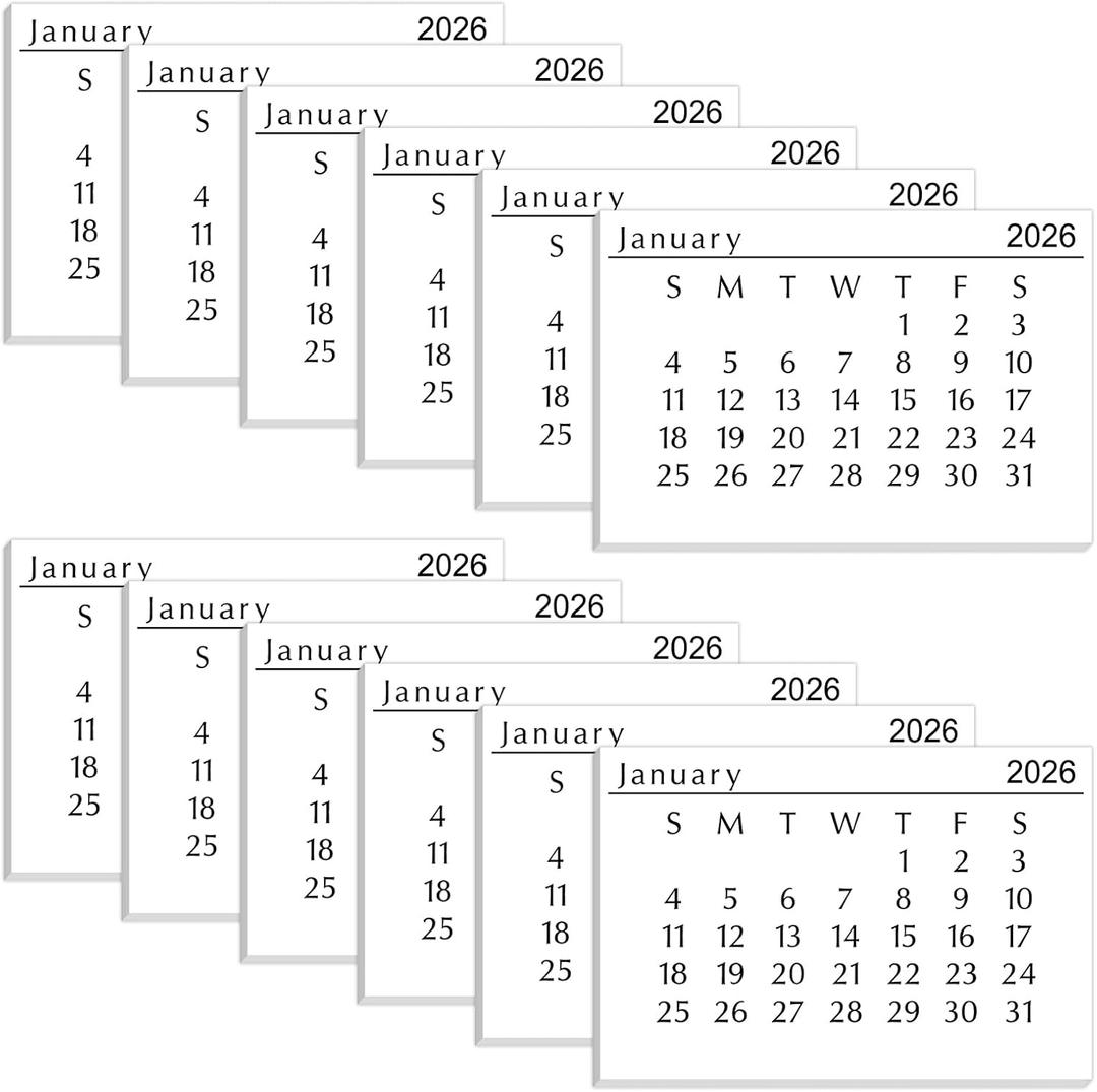 2026 Mini Calendar 3 x 2 Inch Small Paper Tear off Calendar for Scrapbooking for Home Family Office