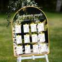 24 x 18 Inch DIY Wedding Seating Chart Mirror with Mirror Decal Sticker Wedding Reception Display Chart Board Our Favorite People Find Your Seat Date Signs for Marriage Decor (Gold)
