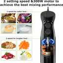 Bonsenkitchen Hand Blender, Immersion Blender with 2 Mixing Speed, Electric Handheld Mixer Portable Stick Mixer with Stainless Steel Blades for Soup, Smoothie, Puree, Baby Food