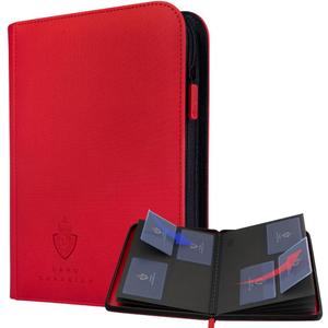 Card Guardian - 4 Pocket Premium Binder for 160 Cards (Red) | Zipper Closure and Side Loaded Pockets | Compatible with Trading & Sports Cards Including Magic the Gathering, Yugioh, Baseball Cards