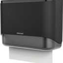 interhasa! Paper Towel Dispenser Wall Mounted, Adhesive Multifold Trifold c Fold Commercial Paper Towel Dispenser for Bathroom 10.8" L x 3.5" W x 8" H (Black)