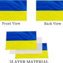 Ukrainian Flag 2x3 Outdoor Indoor Double Sided Heavy Duty 3 Ply 200D Polyester and Durable Canvas Header with 2 Brass Grommets