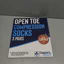 Doctor's Select 3 Pairs Copper Toeless Compression Socks Women & Men - 20-30 mmHg Open Toe Compression Socks Knee High Women (Large)