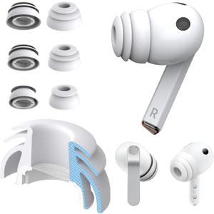 Premium Multi-Flange Eartips for Galaxy Buds3 Pro/Galaxy Buds4 Pro (White, Mixed(SML))  Always Fits, Never Slips