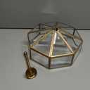 Flush Mount Outdoor Ceiling Light Fixture, 4 Light Exterior Porch Ceiling Lights with Clear Glass, Gold Farmhouse Lighting for Indoor Hallway Kitchen Stairway