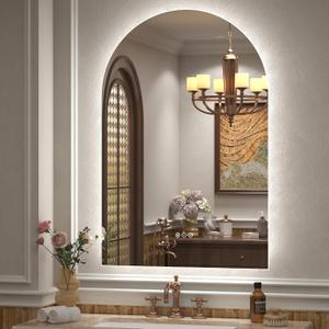 24x36 Inch Backlit Arched LED Mirror for Bathroom
