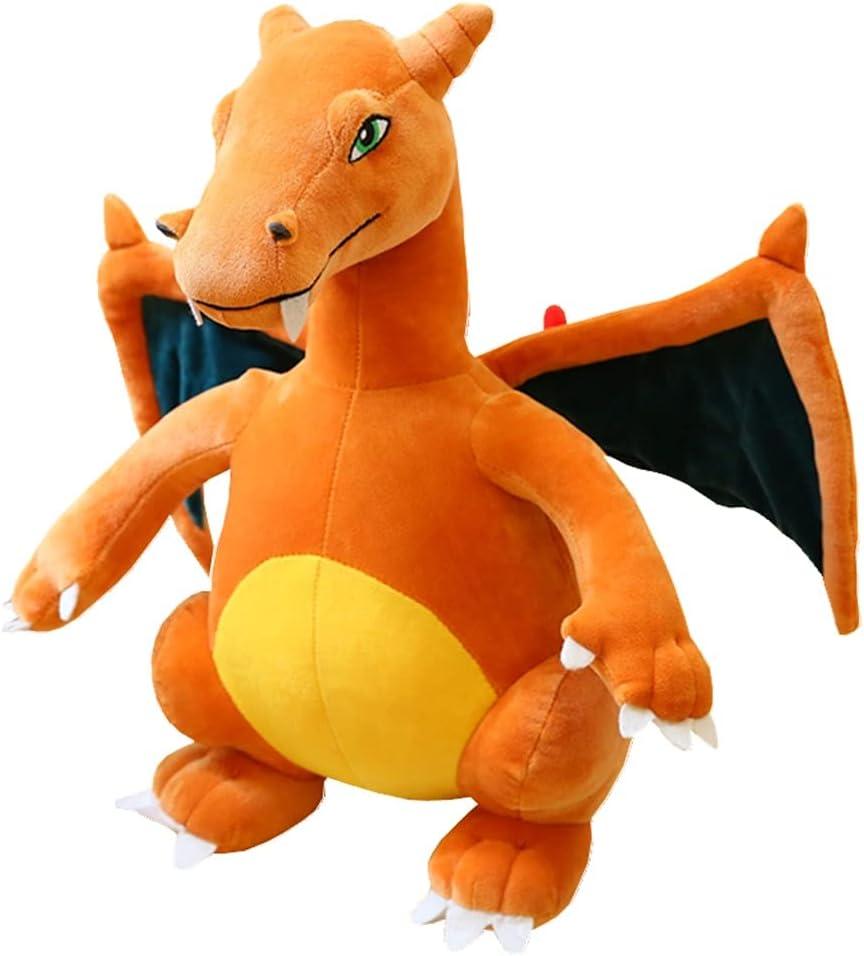 CHAOZI0Evil Winged, fire-Breathing Dragon Stuffed Animal Dinosaur Plush firedragon Toys, Throw Pillow, Role-Playing Game Fan Props (Orange Yellow)