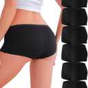 ALL OF ME Cotton Underwear for Women Boyshort Panties Full Coverage Boxer Briefs Stretch Boy Short Undies 6 Pack, M