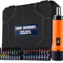 KNINE OUTDOORS Torque Screwdriver Wrench Driver Set 10-70 Inch Pounds lbs for Maintenance with T-bar Handle, 40 Hex Bits, 1/4" Socket, Shaft Extension, For Tools, Bike Repairing and Mounting (Orange)