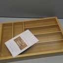 Bamboo Drawer Organizer 5 Pcs for Kitchen Multi-purpose Storage Dividers for Kitchen, Office, Jewelry, Cosmetics, Wooden Drawer Dividers for Drawer Organizer Desk Organizer Gift for Women Gifts Idea