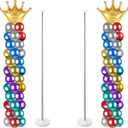 Balloon Column Stand for Floor Set of 2, Adjustable Balloon Arch Stand Balloon Tower Pillar for Halloween Gender Reveal, New Yew, Baby Shower, Birthday Party Decorations (Upgraded), Balloons not included
