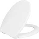 LUXE TS1008R Round Comfort Fit Toilet Seat with Slow Close, Quick Release Hinges, and Non-Slip Bumpers (White)