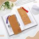 50 pcs Colorful Book Review Bookmarks with 50 Bookmark Tassels Book Tracker Reading Log Page for Readers Bookish Bookworm Gift, Reading Page Tracker for Students Teachers Women (Brown)