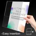 Acrylic Picture Frame for Insert Size: 8x10 inches, 6 Pcs Clear Frameless Photo Frame Plastic Plug-in Vertical Sign Holder Desktop Floating Menu Display Stand for Home, School, Office, Restaurant