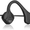 Bone Conduction Headphones Bluetooth, Wireless Open-Ear Headset with Microphones,Titanium Lightweight Sweat Resistant, Answer Phone Call Sports Earphones for Running Hiking Bicycling (Black)