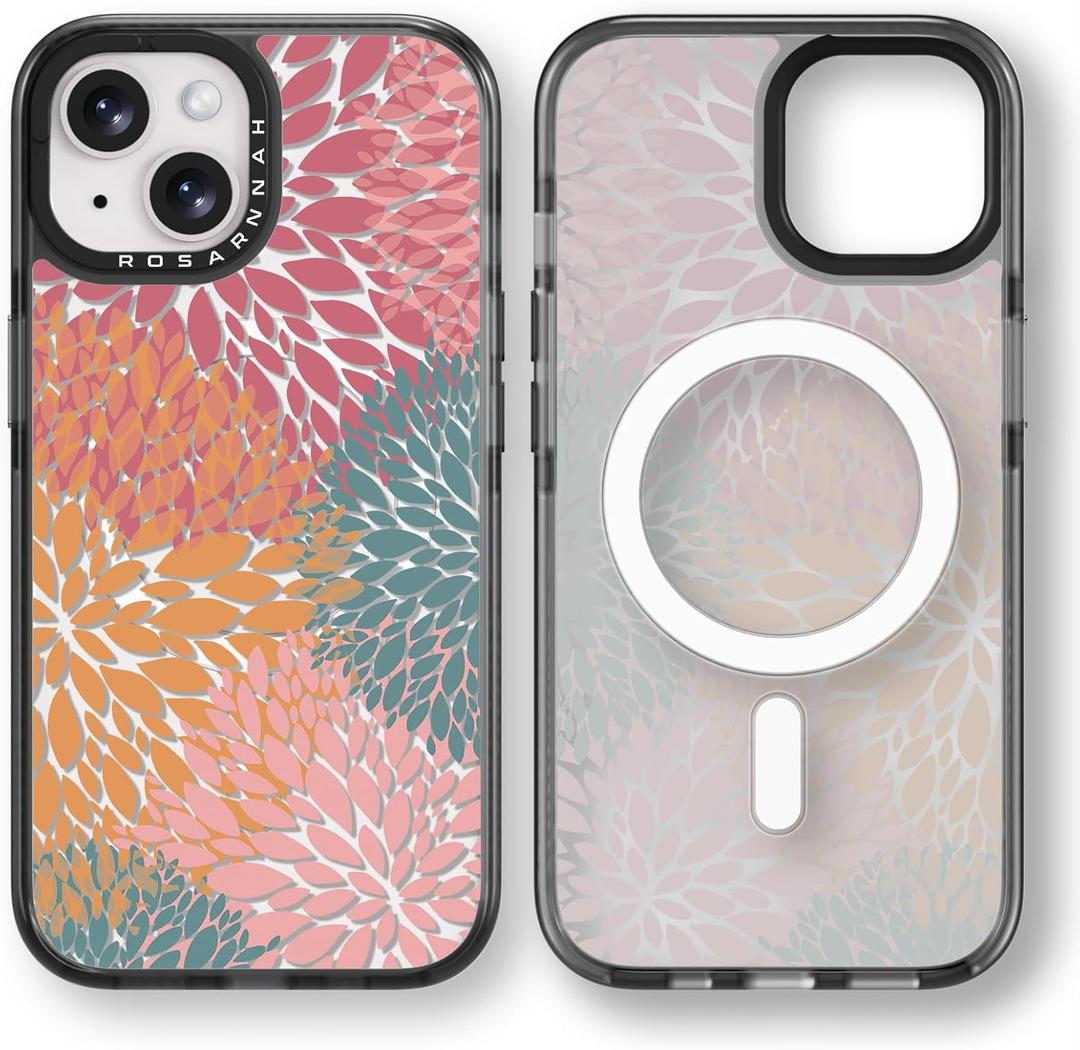 Rosarnnah Magnetic for iPhone 13 Magsafe Case Cute - Durable Shockproof 6.6 ft Drop Impact Phone Case - Midsummer Design for iPhone 13 6.1" Black