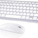 5 in1 Wireless Keyboard and Mouse Combo Rechargeable Bluetooth Keyboard & Mouse Compatible with Apple MacBook iMac iPad and Windows Android
