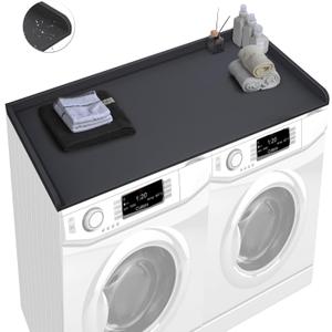 Washer Dryer Countertop with Edge, 54" x 27.5" Laundry Topper for Laundry Room Organization, Laundry Countertop Over Washer and Dryer, Counter Table Top for Washer and Dryer, Black (Style A)