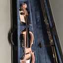 Vangoa Electric Violin 4/4 Full Size Silent Violin Set for Beginner Adults Teens, Solid Maple Wood Metallic Electronic Quite Violin with Ebony Fittings, Pink