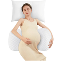 Pregnancy Pillow Cooling for Sleeping, Detachable and Adjustable Double-Sided Support Maternity Pillow Skin-Friendly for Pregnant Women Back, HIPS, Legs(30°Slope Design Verified by Expectant Mothers)