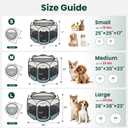 Love's cabin Pet Puppy Dog Playpen, Medium Dog Tent Crates Cage Indoor/Outdoor, Portable Playpen for Cat, Foldable Pop Up Dog Kennel Playpen with Carring Case, Removable Zipper Top, Moss Green