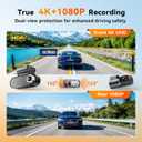 DDPAI 4K Dash Cam Front and Rear, 2160P+1080P Car Dash Camera, GPS 5G WiFi Dashcam for Cars, Free eMMC 32G Dual Storage Support 512G,Radar Motion Detection,Night Vision,72 Hour Parking Mode, N5 Dual