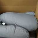QUEEN ROSE 60 Inch Cooling U Shaped Pregnancy Body Pillow, Silky Blue Cover, X-Large