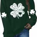 Irish Lucky St Patricks Day Sweatshirts Womens Vintage Leprechaun Graphic Tees (L, 1-green)