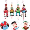 ABOOFAN 4Pc Funny Wooden Toy Ornaments Hanging Decoration Wood Puppet Doll Toys Wooden Hanging Puppet Toys Marionette Pull String Doll (Random Style)