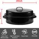 Granite Roaster Pan, 19 Enameled Roasting Pan with Domed Lid. Oval Turkey Roaster Pot, Broiler Pan Great for Turkey, Chicken, Lamb, Vegetable. Dishwasher Safe Cookware Fit for 20Lb Turkey by Kendane