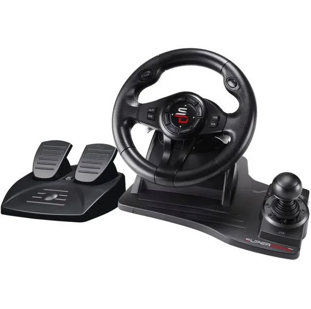 SUBSONIC Superdrive - GS550 steering wheel with pedals, paddles, shifter, vibration racing wheel for Switch 2, Switch, Xbox Serie X/S, PS4, Xbox One, PC