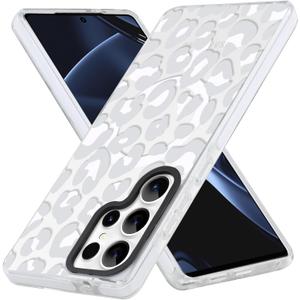 ZIYE Clear Magnetic Case for Samsung Galaxy S25 Ultra Case, White Leopard Design [Compatible with MagSafe] Soft TPU Bumper Shockproof Protective for Women Girls Phone Cover