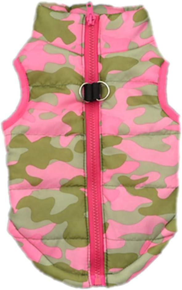 Winter Waterproof Windproof Vest Coat for Cold Weather - Warm Jacket for Small Medium Dogs (Not Suitable for Big Dogs) Rosered L