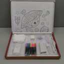 LumiBoard LED Drawing Board 13.7x10 Inch LED Note Board with Colors for Kids, 7 Colors & 4 Modes with Rewritable Surface, Includes Stand+7 Markers+Hanging Chain+Spray Bottle+Cloth+Adapter (Gift) (Red)