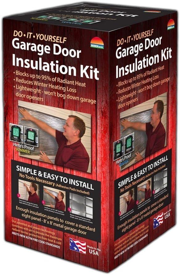 Reach Barrier Garage Door Insulation Kit, Reflective, 8x8 Single Door, 8 Bubble Insulation Panels