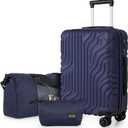 Carry On Luggage Set 22x14x9 Airline Approved, 3 Piece 20 Inch Lightweight ABS Hardside Suitcases with Spinner Wheels and TSA Lock