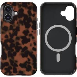 for iPhone 16 Plus Case Design Strong Magnetic Cute Slim [Compatible with MagSafe] Wireless Charging Phone Case 2 in 1 Shockproof Heavy Duty Protection Cover 6.7", Turtle Shell