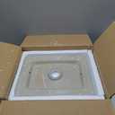 J-FAMILY 14.5'' x 10.6'' Small Vessel Sink Bathroom Above Counter White Porcelain Ceramic Rectangular Sink Bowl Gold Trim Decoration Small Vanity Sink Lavatory Wash Basin