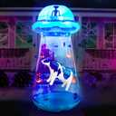 Joiedomi 9 FT Tall Halloween Inflatable UFO Outdoor Decorations, Halloween Blow Ups UFO Alien Decor for Yard Decoration with LEDs for Lawn Garden Party Decor