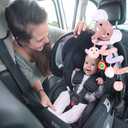 Musical Owl Rattle Sheep Pink Elephant Car Seat Toys for Babies 0-6 Months, Hanging Stroller Toys for Baby Girls 3-6 Month, Newborn Girl Infants Baby Birthday Gift Toy 0-12 Months