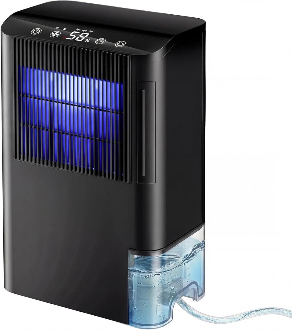 Dehumidifier for Home, Dehumidifier for Basement with Drain Hose/Humidity Display/85 OZ Water Tank/Washable Filter/Auto Shut Off/Ultra Quiet, Small Dehumidifier for Bedroom, Bathroom, RV, Whole Home
