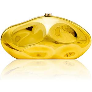 Acrylic Clutch Purse for Women Formal Evening Bag Shell Shape Clutch Handbags with Chain for Party Wedding Prom (Gold)